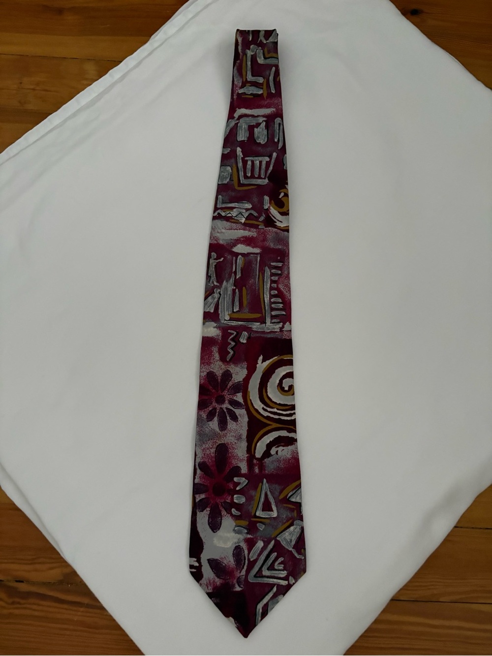 JT Becket Vintage Silk Tie Abstract Art 100% Silk USA
